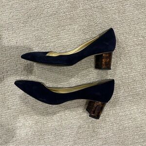 Sarah Flint Chic Navy Block Heel Shoes